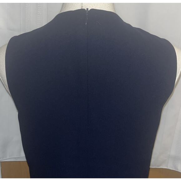 CARMEN MARC VALVO WOMEN'S Dark Blue SLEEVELESS TOP XS Zip Back,Silver Grommets - Picture 2 of 16